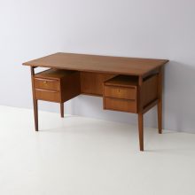 Gunnar Nielsen Tibergaard vintage mid century Danish design free standing writing desk 1960s 2