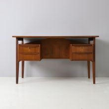 Gunnar Nielsen Tibergaard vintage mid century Danish design free standing writing desk 1960s 7