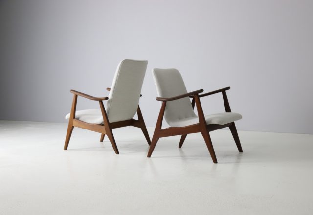 Louis van Teeffelen Webe vintage teak lounge chairs 1950s mid century Dutch design 2