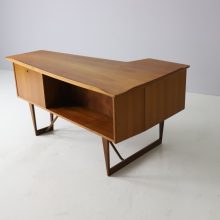 Peter Løvig Nielsen vintage teak boomerang desk for Hedensted Møbelfabrik Denmark 1956 Mid century Danish design writing desk 10