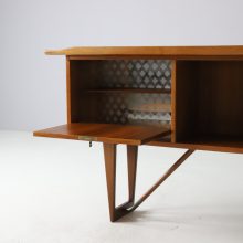 Peter Løvig Nielsen vintage teak boomerang desk for Hedensted Møbelfabrik Denmark 1956 Mid century Danish design writing desk 12