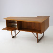 Peter Løvig Nielsen vintage teak boomerang desk for Hedensted Møbelfabrik Denmark 1956 Mid century Danish design writing desk 13