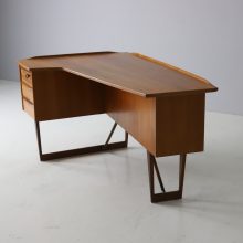 Peter Løvig Nielsen vintage teak boomerang desk for Hedensted Møbelfabrik Denmark 1956 Mid century Danish design writing desk 9