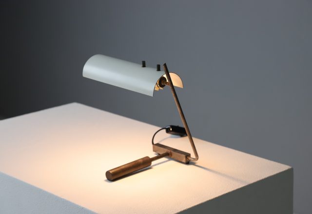 Rare vintage table lamp desk lamp by J Hoogervorst for Anvia Almelo 1950s mid century industrial Dutch design lighting 1