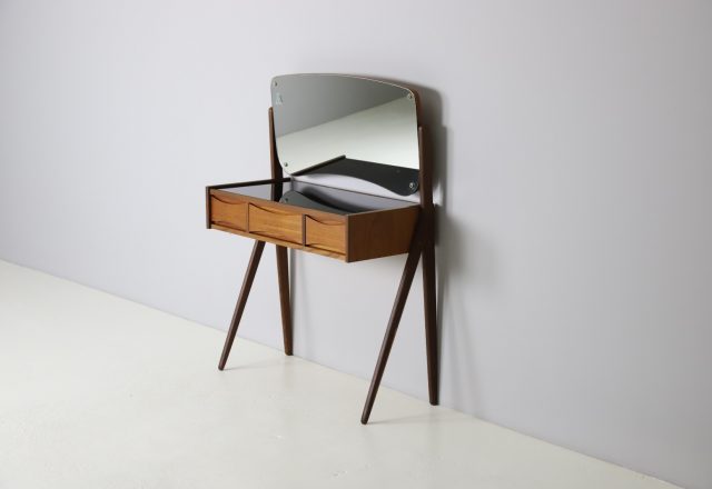 Vintage Danish vanity mirror by Arne Vodder mid century dressing table teak 1960s 1