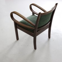 Early Dutch design modernist armchair bend armrests in patinated oak 1930s 1940s 3