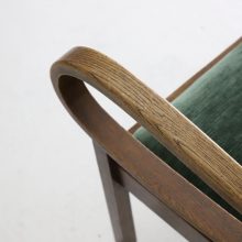 Early Dutch design modernist armchair bend armrests in patinated oak 1930s 1940s 4