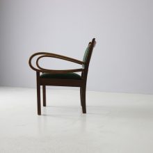 Early Dutch design modernist armchair bend armrests in patinated oak 1930s 1940s 7