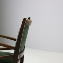 Early Dutch design modernist armchair bend armrests in patinated oak 1930s 1940s 8