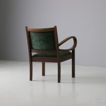 Early Dutch design modernist armchair bend armrests in patinated oak 1930s 1940s 9