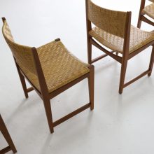 Peter Hvidt & Orla Mølgaard-Nielsen model 350 dining chairs in teak and cane by Søborg møbelfabrik 1950s vintage Danish design 12