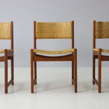 Peter Hvidt & Orla Mølgaard-Nielsen model 350 dining chairs in teak and cane by Søborg møbelfabrik 1950s vintage Danish design 5