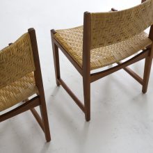 Peter Hvidt & Orla Mølgaard-Nielsen model 350 dining chairs in teak and cane by Søborg møbelfabrik 1950s vintage Danish design 9