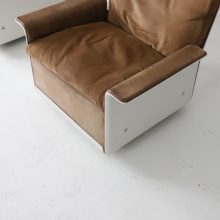 Dieter Rams vintage suede leather 620 lounge chairs Programme for Vitsœ 1962 Mid century German design lounge chair Vitsoe 3