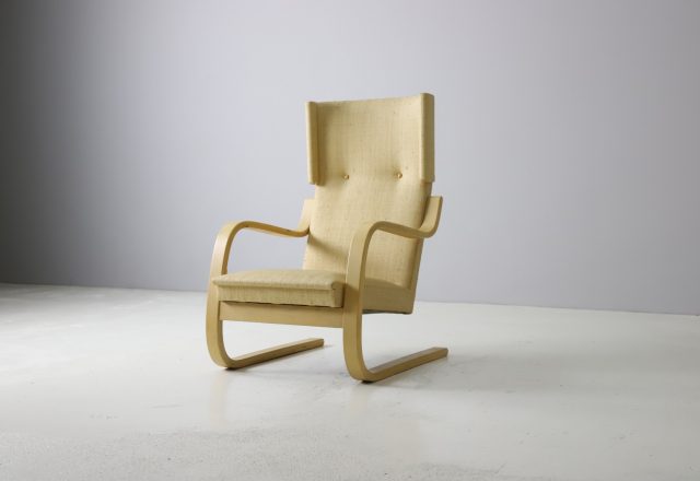 Alvar Aalto vintage 401 wingback lounge chair for Artek Finland 1970 birch plywood 1933 1
