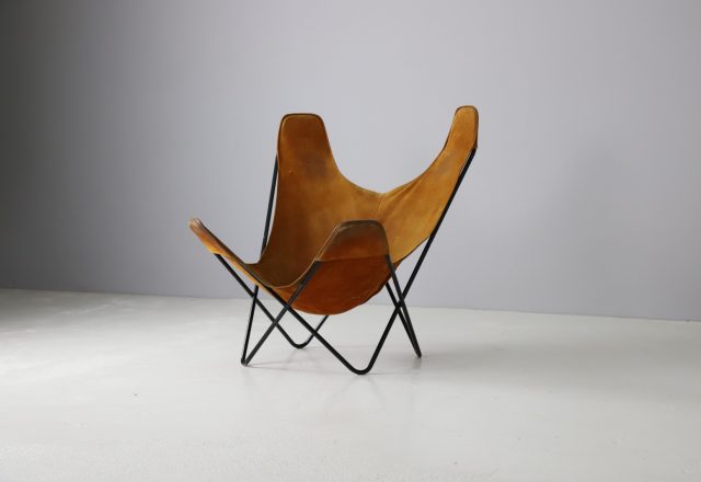 Jorge Ferrari Hardoy vintage BKF butterfly lounge chair for Knoll International 1970s 2