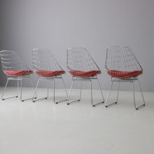 Vintage Cees Braakman wire dining chairs 1950s 1960s Pastoe mid century Dutch design 4