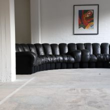 Vintage De Sede DS-600 \\'Non Stop\\' sectional sofa in black leather by Ueli Berger, Elenora Peduzzi-Riva, Heinz Ulrich and Klaus Vogt for De Sede Switzerland 1972 9