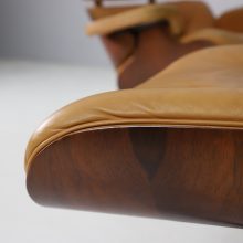 Vintage Eames lounge chair ottoman 670 671 cognac leather rosewood Herman Miller Vitra 1980s 11