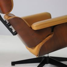 Vintage Eames lounge chair ottoman 670 671 cognac leather rosewood Herman Miller Vitra 1980s 9