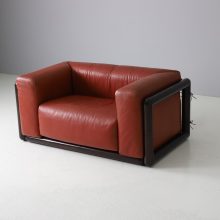 \\'Cornaro\\' sofa by Carlo Scarpa for Simon Italy 1973 mid century Italian design original leather & mahogany Gavina 2