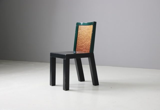 Donau chair by Ettore Sottsass & Marco Zanini manufactured by Franz Leitner Austria burl veneer rare postmodern Italian design Memphis milano 1