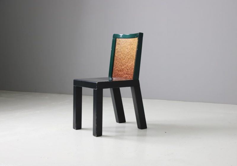 Donau chair by Ettore Sottsass & Marco Zanini manufactured by Franz Leitner Austria burl veneer rare postmodern Italian design Memphis milano 1