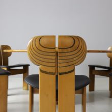 Afra & Tobia Scarpa \\\'Africa\\\' dining chairs set of 6 + Artona dining table for Maxalto Italy 1970s 1975 4