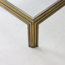 Large vintage Romeo Rega coffee table brass chrome Hollywood regency style Italian design 1970s 4