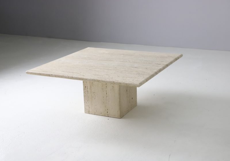 Large vintage travertine coffee table Italy 1970s mid century Italian design 1