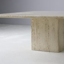 Large vintage travertine coffee table Italy 1970s mid century Italian design 3