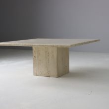 Large vintage travertine coffee table Italy 1970s mid century Italian design 4