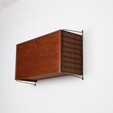 Nisse Strinning teak wall unit cabinet for String AB, Sweden 1960s Vintage Swedish design 1