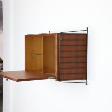 Nisse Strinning teak wall unit cabinet for String AB, Sweden 1960s Vintage Swedish design 6