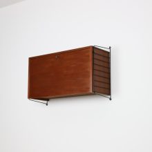 Nisse Strinning teak wall unit cabinet for String AB, Sweden 1960s Vintage Swedish design 8