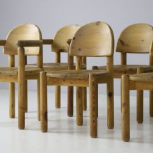 Set of 6 Rainer Daumiller solid pine vintage dining chairs for Hirtshals Savvaerk 1970s German Danish design 2