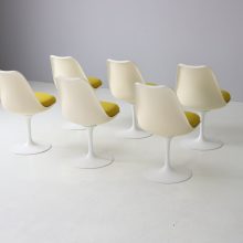 Early vintage Eero Saarinen swivel tulip dining chairs for Knoll International 1960s mid century design 11