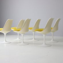 Early vintage Eero Saarinen swivel tulip dining chairs for Knoll International 1960s mid century design 9