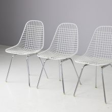 Vintage Charles & Ray Eames DKX wire dining chairs for Herman Miller 1960s 2