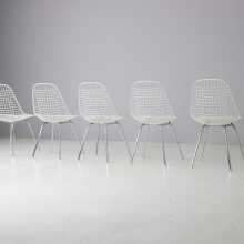 Vintage Charles & Ray Eames DKX wire dining chairs for Herman Miller 1960s 6