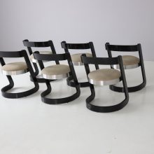 Willy Rizzo dining chairs by Mario Sabot 1970s Mid century Italian design 14