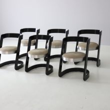 Willy Rizzo dining chairs by Mario Sabot 1970s Mid century Italian design 2