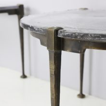 Pair of Lothar Klute side tables in forged bronze and hand blown glass Germany 1990s 1991 5