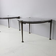 Pair of Lothar Klute side tables in forged bronze and hand blown glass Germany 1990s 1991 7