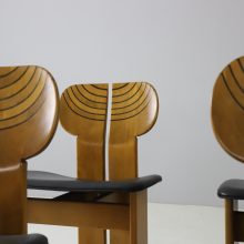 Set of 6 \'Africa\' dining chairs by Afra & Tobia Scarpa for Maxalto Italy 1970s 1975 walnut black leather 10