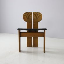 Set of 6 \'Africa\' dining chairs by Afra & Tobia Scarpa for Maxalto Italy 1970s 1975 walnut black leather 12