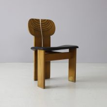 Set of 6 \'Africa\' dining chairs by Afra & Tobia Scarpa for Maxalto Italy 1970s 1975 walnut black leather 16