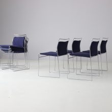 Set of 8 Tulu dining chairs in orignal cotton upholstery by Kazuhide Takahama for Gavina Italy 1970s 2