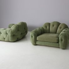 Rare \'Superstar\' lounge chairs loveseats by Paolo d\'Anna for Vivai del Sud 1970s mid century Italian design 2