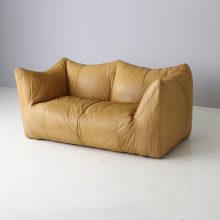 Vintage Mario Bellini Le Bambole sofa in patinated leather by C&B B&B Italia 1970s mid century iconic Italian design 2